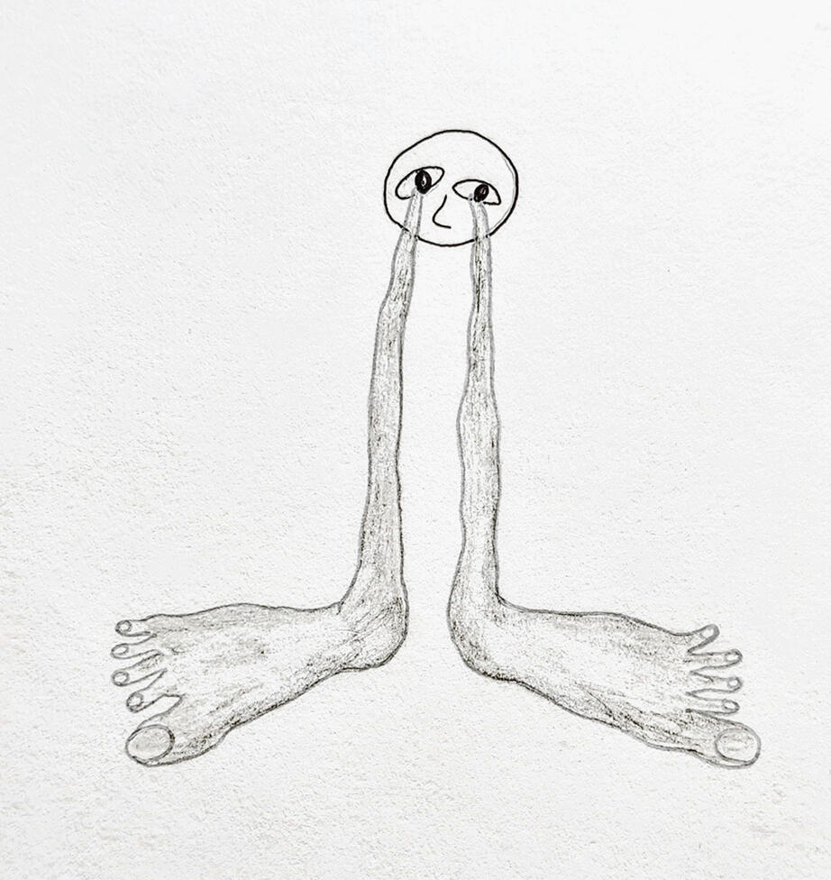 All okay 5.6 x 7.6 inches | Pen and charcoal on paper | 2025