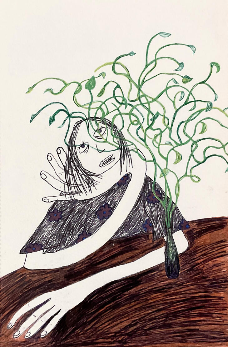 House plant 5 x 8 inches | Pen on paper | 2024